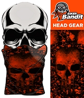 Hd Bandit Orange Skull Dorg Bandanna Halstuch Nackvärmare Sturmkappe
