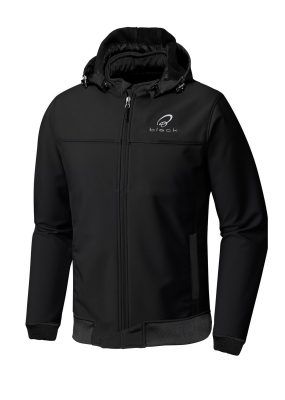Schwarzer Premium Softshell Motorrad Hoodie Schwarz Ce-A Mc Jacka