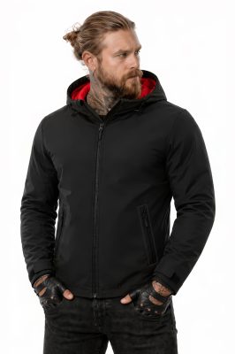 Bandit Armor Black-Red Softshell Ce-Aa Motorrad Jacke