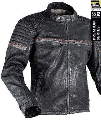Stealth 92X Vintage Black Goatnappa Ce Premium Motorrad Lederjacke