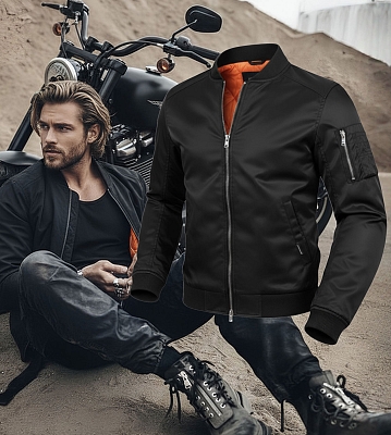 Kevlar-Bomberjacke Ce Aa 17092:2020 Schwarze Mc-Jacke - Mcv