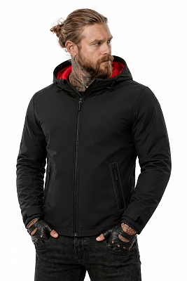 Bandit Armor Black-Red Softshell Ce-Aa Motorrad Jacke