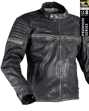 Stealth 92X Vintage Black Goatnappa Ce Premium Motorrad Lederjacke