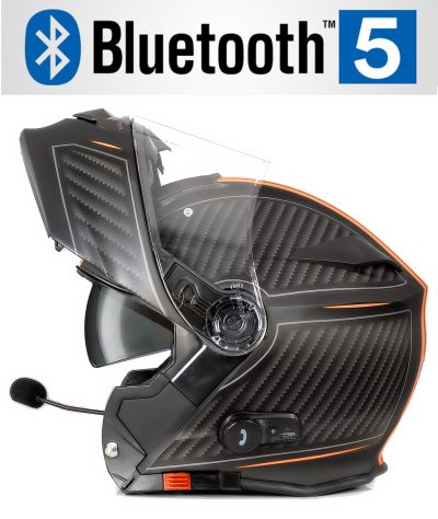 Bluetooth Bullet Hd Matt Orange V5 Sonnenvisier Mc-Helm
