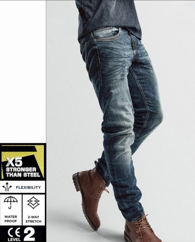 Cruiser V2 Wp Dirtyblue Ce 17092 Eine Bobber Motorrad-Jeans