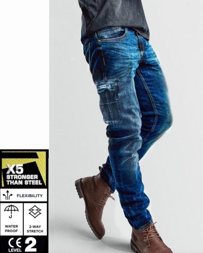 Cargo V2 Wp Original Blue Ce 17092 Eine Bobber Motorrad-Jeans