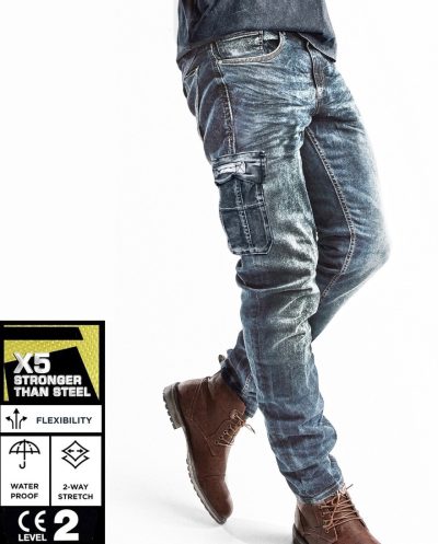 Cargo V2 Wp Retro Blau Ce 17092 A Bobber Motorrad-Jeans