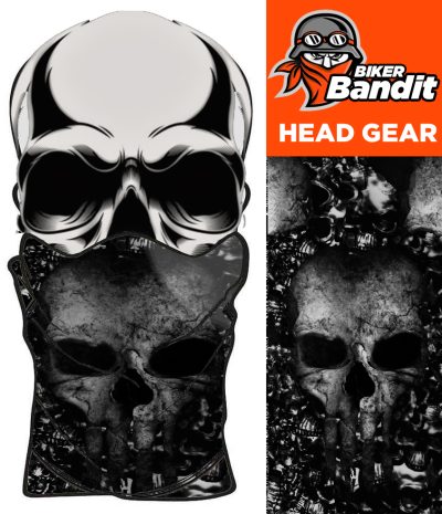 Skulldes Weiss Bandanna Halstuch Nackvärmare Sturmkappe