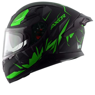 Hunter Semi Matt Black Green Sonnenblende Mit Pinlock Motorrad-Helm
