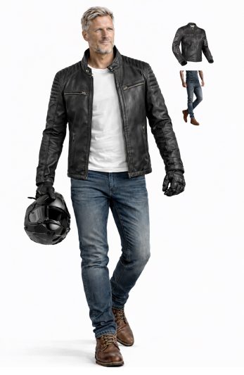 MEN VINTAGE PACK  Lederjacke & Kevlar-Jeans