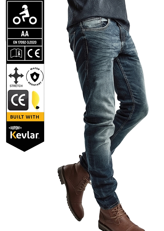 Cruiser V2 Wp Dirtyblue Ce 17092A Bobber Motorrad-Jeans Reg Mcv