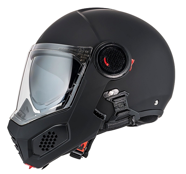 Ghostfighter Duo Nz 22-06 Matt Black Klappbarer Motorradhelm