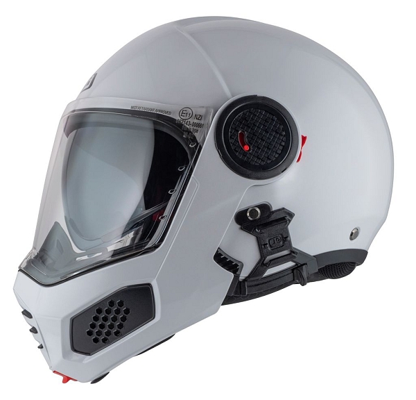 Ghostfighter Duo Nz 22-06 Pearl White Klappbarer Motorradhelm