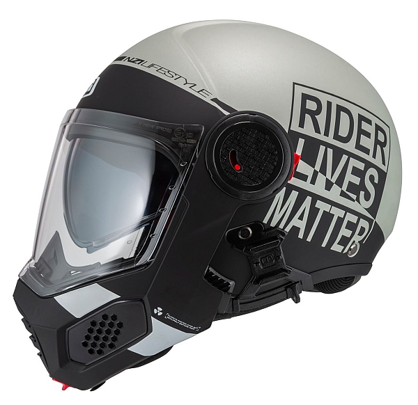 Ghostfighter Duo Nz 22-06 Involt Greyblack&Grey Matt Klappbarer Motorradhelm