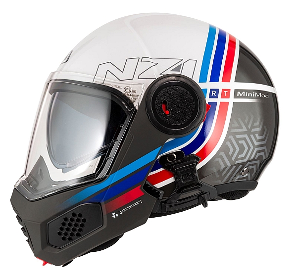 Ghostfighter Duo Nz 22-06 Watson Whiteblack&Power Klappbarer Motorradhelm