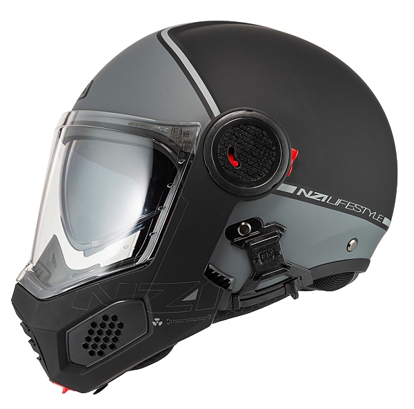 Ghostfighter Duo Nz 22-06 Smart Black&Antracite Matt Klappbarer Motorradhelm