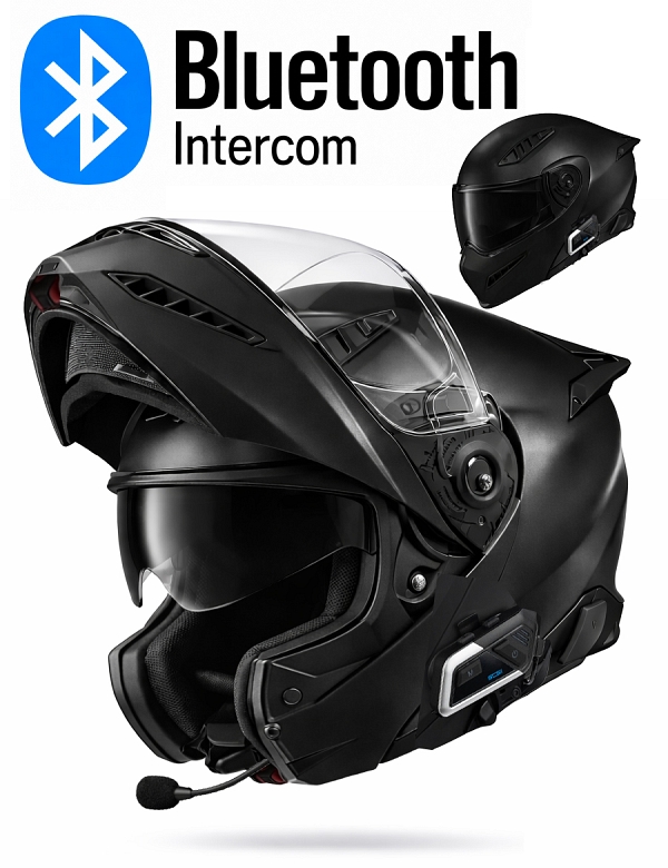 Neo Bluetooth Matt Schwarz S8X Bluetooth 5.3 Mc Helm
