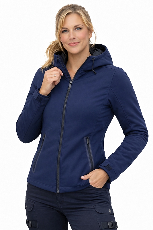 Lady Bandit Armor Navyblue Softshell Ce-Aa Allwetter Mc Jacke