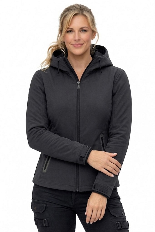 Lady Bandit Armor Darkgrey Softshell Ce-Aa Allwetter Mc Jacke