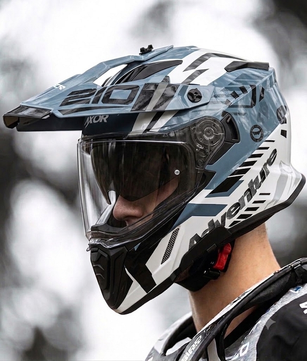 Adventure Xcross Dualvisor Speedometer White Grey Ece 22-06 Motorrad Helm