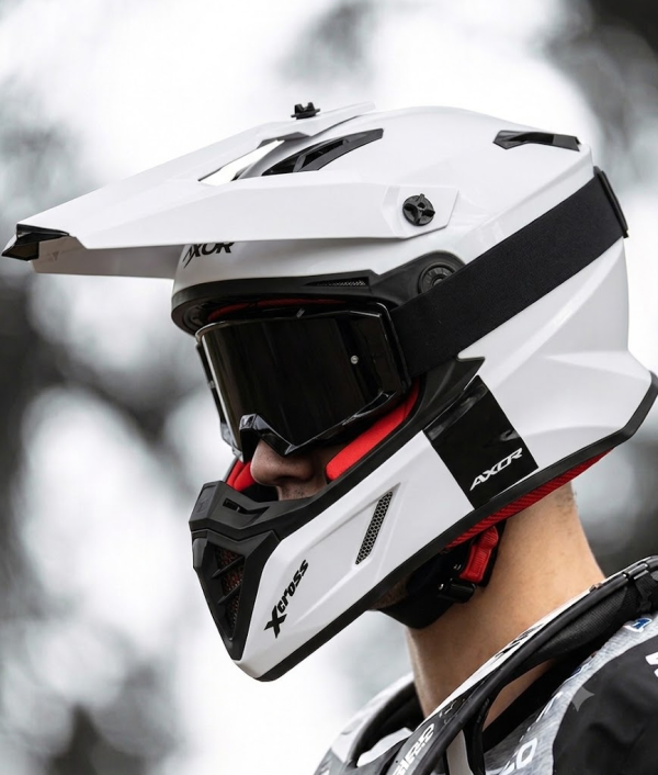 Axor X-Cross Solid White Motocross-Helm