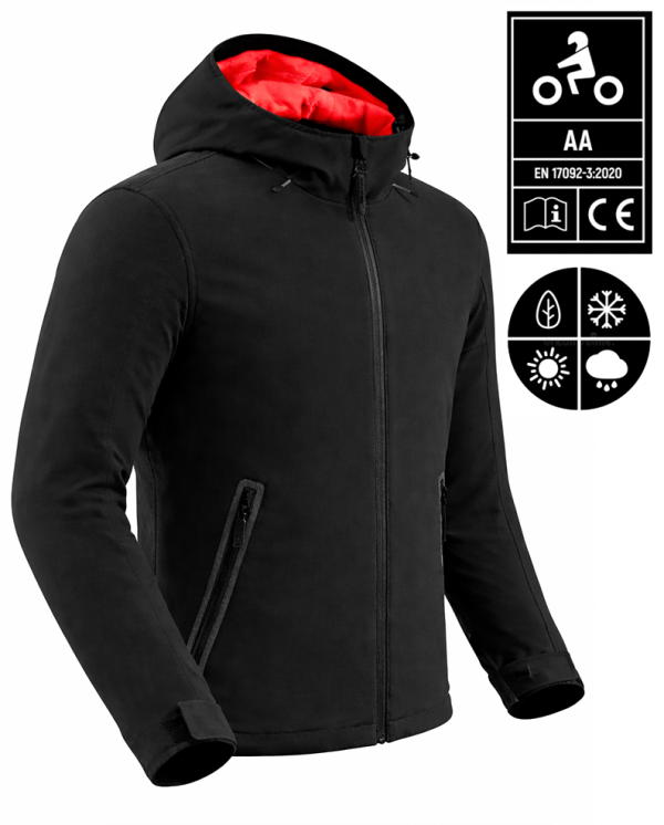 Bandit Armor Black-Red Softshell Ce-Aa Motorrad Jacke