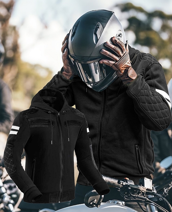 Premium Rivalblack Ce 17092:2020 Wasserdichter Motorrad-Hoodie Mcv