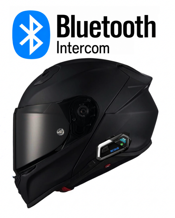 Nighthawk Bluetooth Matt Schwarz S8X Bluetooth 5.1 Mc Helm