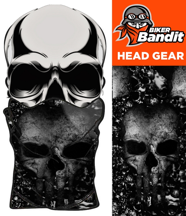 Skulldes Weiss Bandanna Halstuch Nackvärmare Sturmkappe