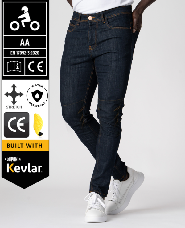 Bulletride Kevlar-Jeans Navyblue Marineblau Ce-Aa Wasserdichte Motorradjeans