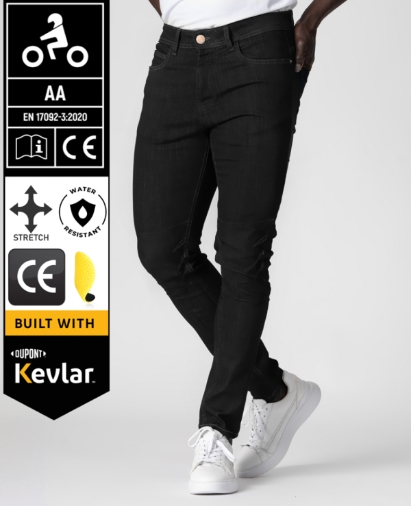 Bulletride Kevlar-Jeans Jetblack Ce-Aa Wasserdichte Motorradjeans