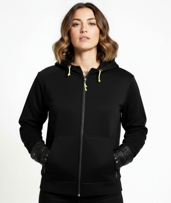 Lady Barricade Plain Schwarz Kevlar 17092:2020 Wasserdichter Mc Hoodie Mcv