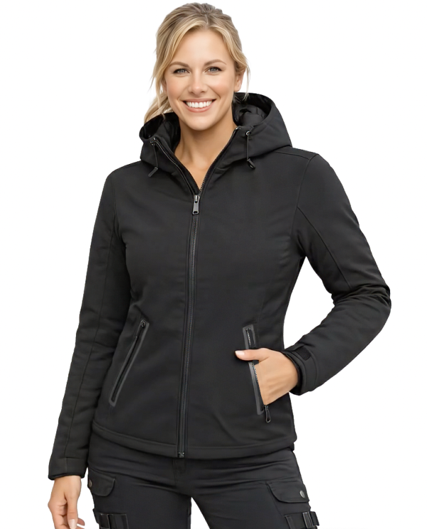 Lady Bandit Armor Full-Black Softshell Ce-Aa Allwetter Mc Jacke