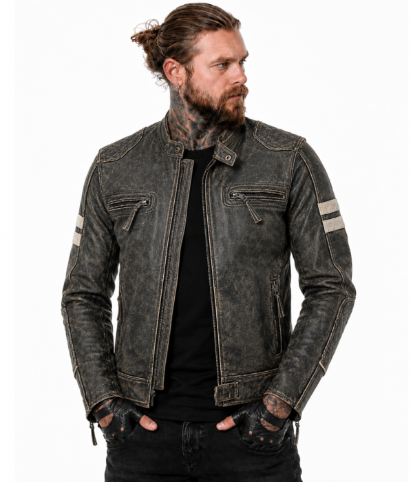 Stonewash Riverdale Ce-Aa Special Edition Motorrad Lederjacke