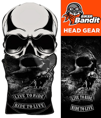 Live To Ride Skull Bandanna Neck Tube HalswÄrmer Sturmturm