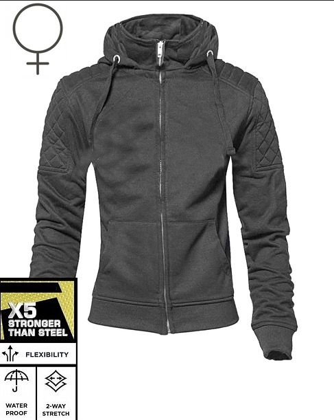 Lady Classic Ce 17092:2020 Hoodie Grau Motorrad-hoodie