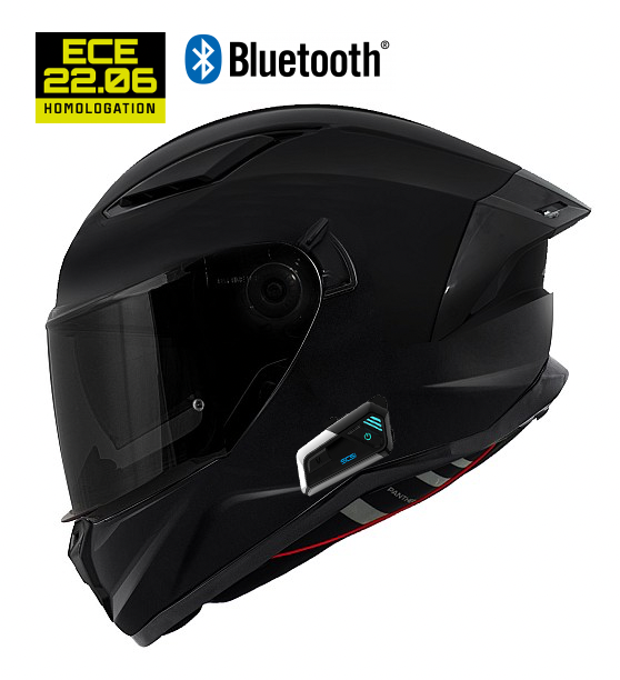 Bluetooth Darkknight Panther Matt Black 9x Solo Sunvisor Motorrad Helm
