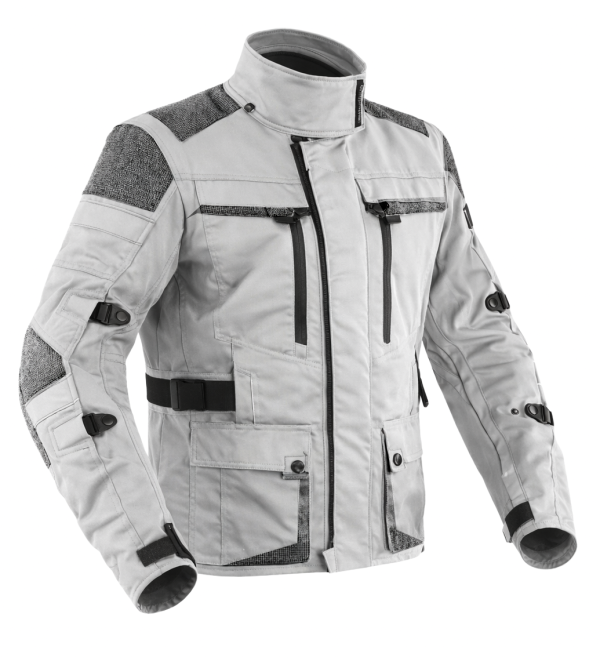 Premium Dynatech Grey Kevlar 17092:2020 Wasserdichte Mc Allvädersjacke