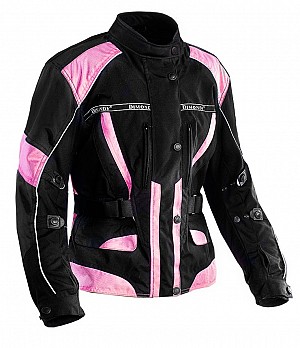Ladies Black/pink All Weather Jacket Textile Mc Jacket Mcv