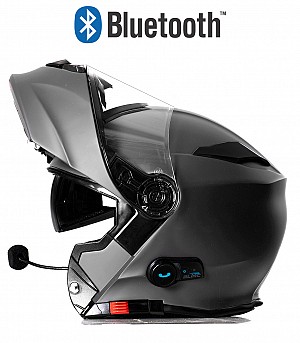 Casque Moto Blinc Bluetooth Titane Rs983 St�r�o