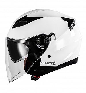 Shox Defender Solid Open Face Ece R22.06 Gloss White Jet Mc HjÄlm