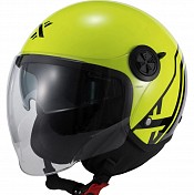 Shox Interceptor Sv Delta Open Face Gloss Black Hi-vis Casque Jet