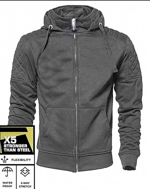 Classic Gray Ce 17092:2020 Protective Motorcycle Hoodie