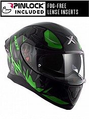 Axor Apex Hunter Black Green Sunvisor Pinlock Inclus Casque Mc - Mcv