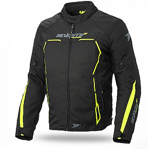 Veste Moto Seventy Degrees Sd-jr65 Winter Jacket Noir/jaune Fluo