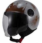 Shox Interceptor Rust Open Face Gloss Grey Casque Jet