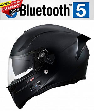 Casque De Moto Bluetooth Featherlight Noir Mat Sv Rt-826bl