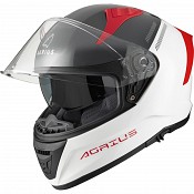 Agrius Storm Banshee Glanz Weiß Grau Rot Ece 22-06 Solvisir Motorradhelm