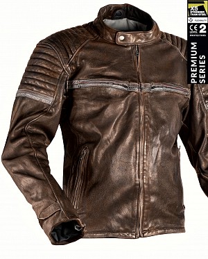 Stealth 92x Vintage Brown Goatnappa Ce Premium Motorcycle Leather Jacket