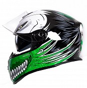 Casque De Moto Rt-824 Vert Creux Pare-soleil